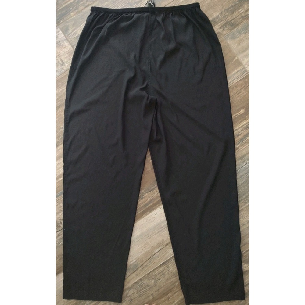 Citron Santa Monica Silk Loose Fit Pants Womens Small Black Casual Elastic NWT